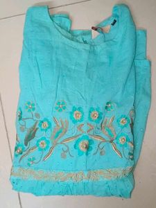 New Cute Blue Embroidered Top