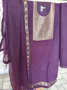 Purple Fancy Dress Material