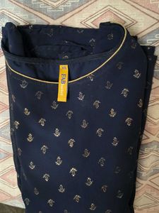 Navy Blue Printed Top