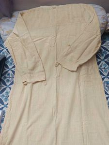Men's Light Yellow Kurta