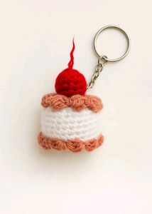 Handmade Crochet  Cake keychain 🎂
