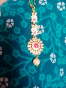 CZ Jhumkas With Mangteeka