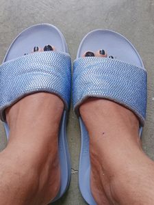 FITFLOP Women&#39;s Blue Slides/Flats