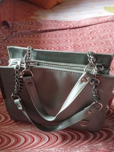 Light Blue Chain Handle Bag