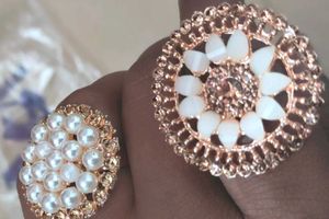 Statement Rings - Pearl & White Stone