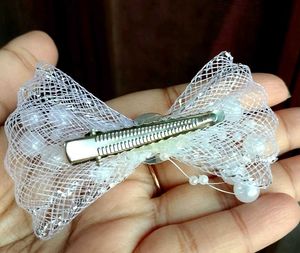 Korean Pearl Rhinestone Hair Bow