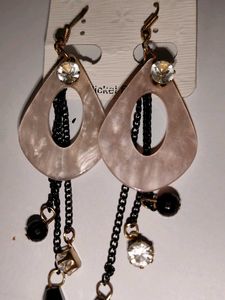 Pink &amp; Black Dangle Earrings
