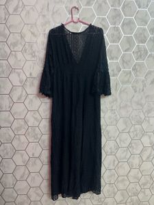 Elegant Black Lace Maxi Dress
