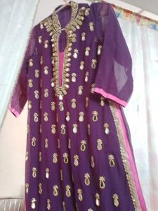 Festive Wear Pink + Purple Rani Pin