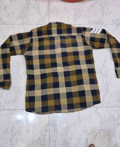 Boys Mustard Colour Check Shirt .