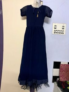 Elegant Navy Blue Embroidered Dress