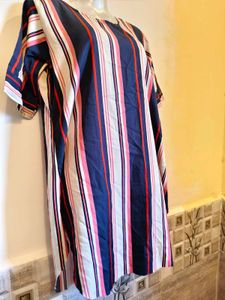 Striped Dress Defect: Bottom needs to be stiched