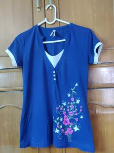 Blue Floral Tee