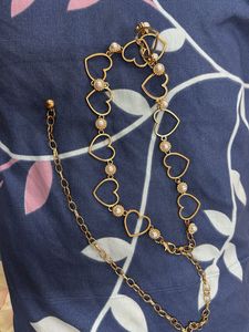 Heart & Pearl waist chain