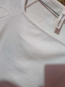 White Ribbed Square Neck Crop Top