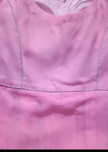 Pink Floral Embroidered Fabric