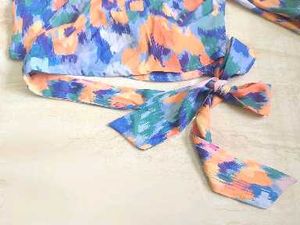 Tokyo Talkies Abstract Printed Wrap Top