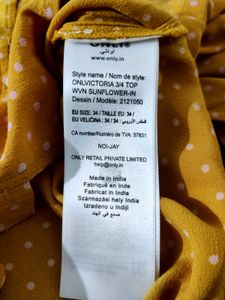 Yellow Polka Dot Top, Branded ✨