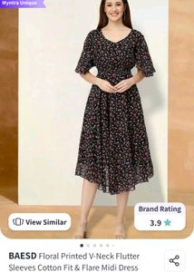 Floral Print Black Dress