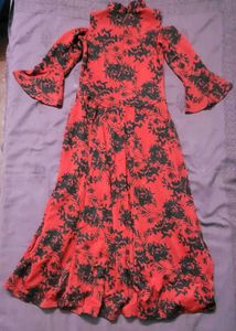 Red &amp; Black Floral Party Dress