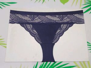 [800]Elegant Navy Blue Lace Thong Panties