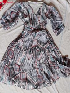 Sheer Patterned Midi Dress🎀🎠