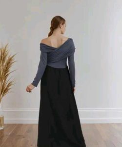Elegant Two-Tone Maxi Dress
