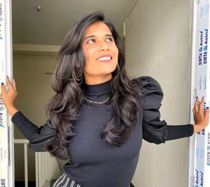 Puff Sleeve Black Top