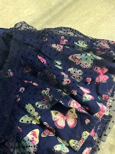 Navy Blue Butterfly Skirt For Kids