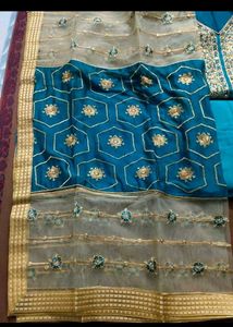 Teal Blue Embroidered Salwar Suit