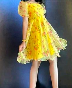 Floral Yellow Mini Dress