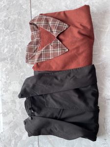 Chic Plaid Collar Layered Sweatshirt