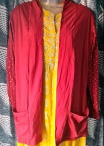 New Unused Red Shrug With Two Pocket