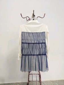 Tulle Accent Button Down