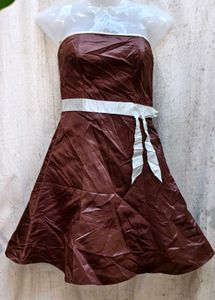 I. Brown Strapless Dress
