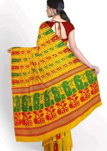 Yellow Printed Saree