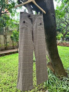 Plaid Flared Pants