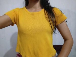 Yellow Cropped Tee