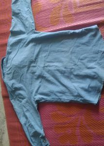 Denim Look Button-Down Shirt