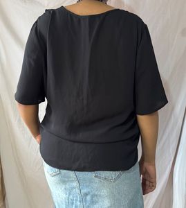 Elegant Black Ruffle Top