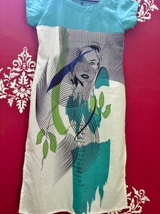 Attractive Sea Blue Kurti just For u 🩵