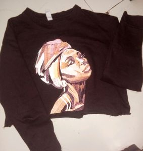 Brown Full Sleeve Crop Top
