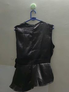 Chic Black Wrap Top