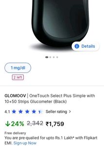 OneTouch Select Plus Simple Blood Glucose Monitor.