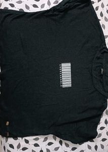Roadster Women Black Solid Round Neck Boxy Tshirt