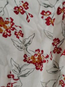 Beautiful White And Red Cotton Blend Shirt For Women