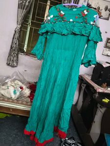 Green Embroidered Dress