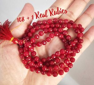 Diamond Cut Real Ruby Quartz Mala