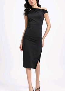 Black Bodycon Dress With Slit