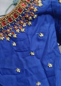 Orange &amp; Gold Lehenga Choli with Maggam work